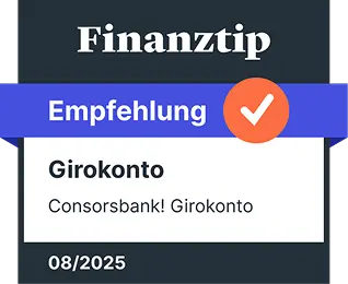 Auszeichnung von Finanztip "Empfehlung Girokonto Consorsbank! Girokonto"