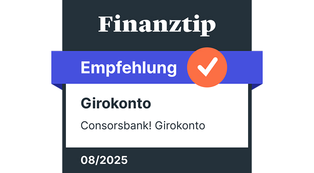 Auszeichnung von Finanztip Empfehlung Consorsbank! Girokonto