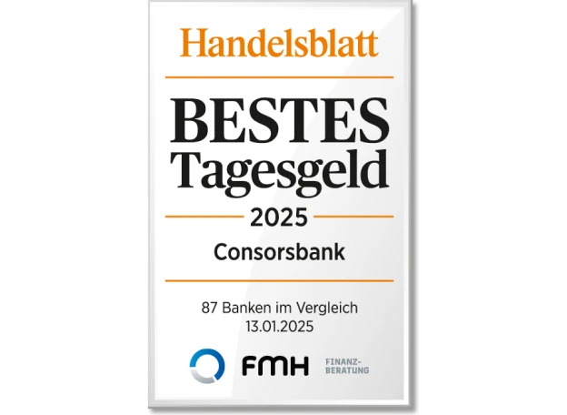 Auszeichnung von Handelsblatt bestes Tagesgeld