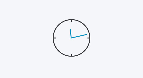 Icon Uhr mit blauen Zeigern