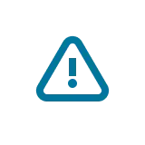 Icon blaues Warndreieck mit Ausrufezeichen