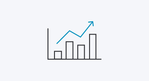 Icon Chart zur Darstellung eines steigenden Kurses
