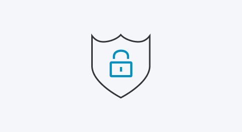 Icon Schutzschild mit blauem Schloss