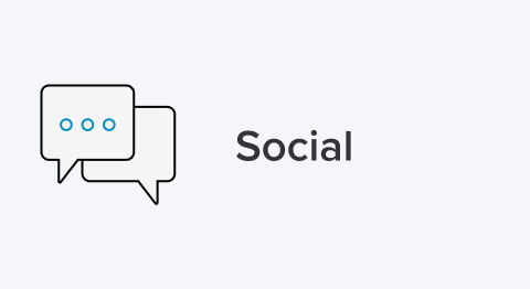 Icon zwei Sprechblasen mit blauen Punkten darin