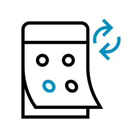 Icon Kalenderseite mit Rotationszeichen