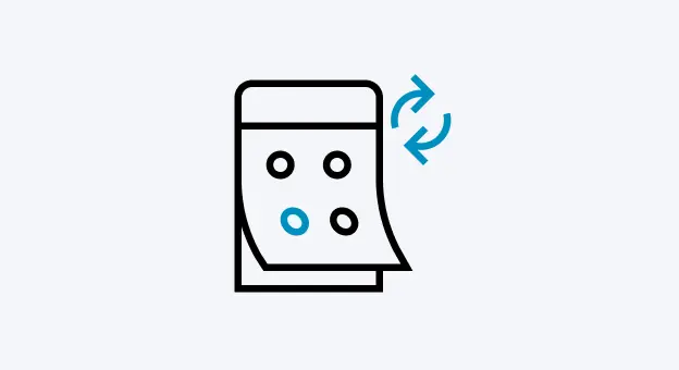 Icon Kalenderblatt, das sich wendet