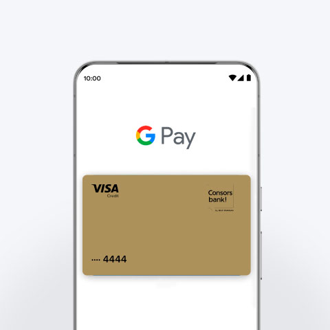 Smartphone mit geöffnetem Google Pay