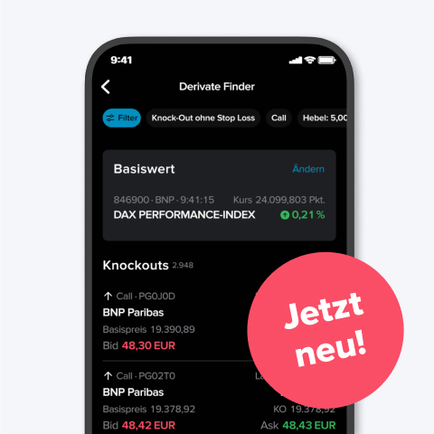 Smartphone mit geöffneter Consorsbank Pro App im Darkmode