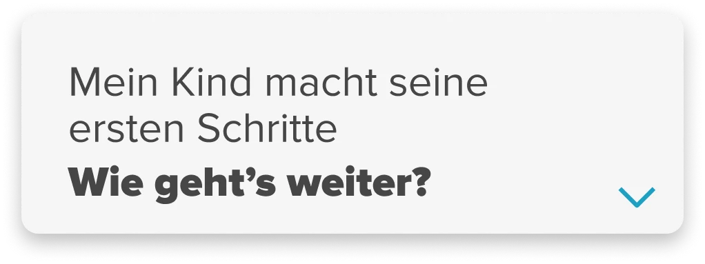 Kachel mein Kind macht seine ersten Schritte