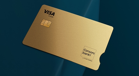 Goldene Visa Credit Gold auf dunkelblauem Hintergrund