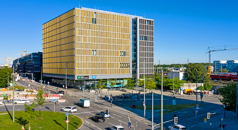 Außenansicht Gebäude Laimer Würfel