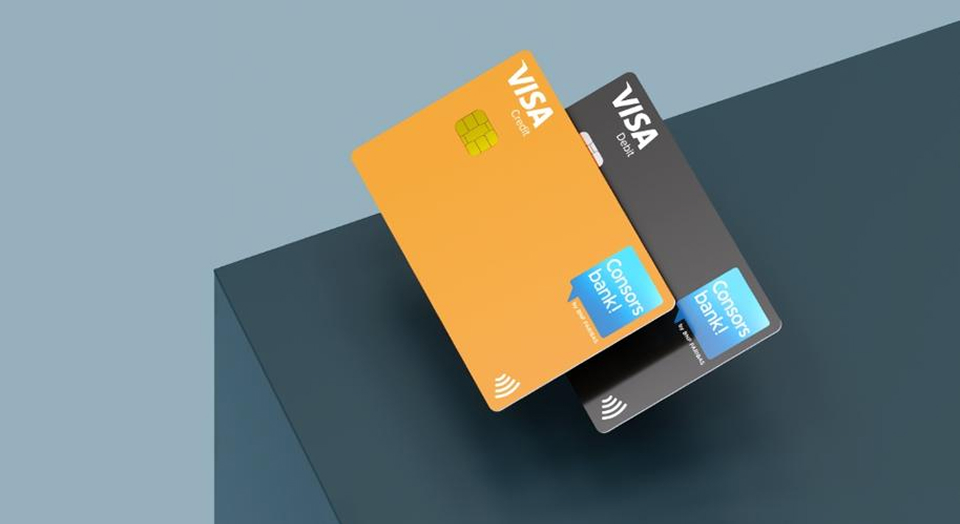 Visa Karten auf dunklem Hintergrund