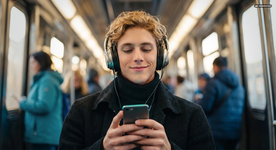 Smartphone mit geöffneter Consorsbank Pro App im Darkmode