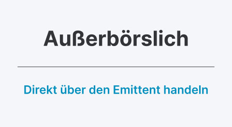 Kachel außerbörslicher Handel schwarzer Schriftzug