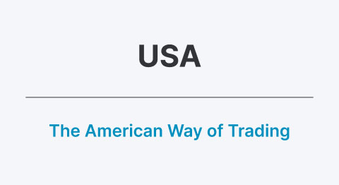 Kachel US-Börsen schwarzer Schriftzug