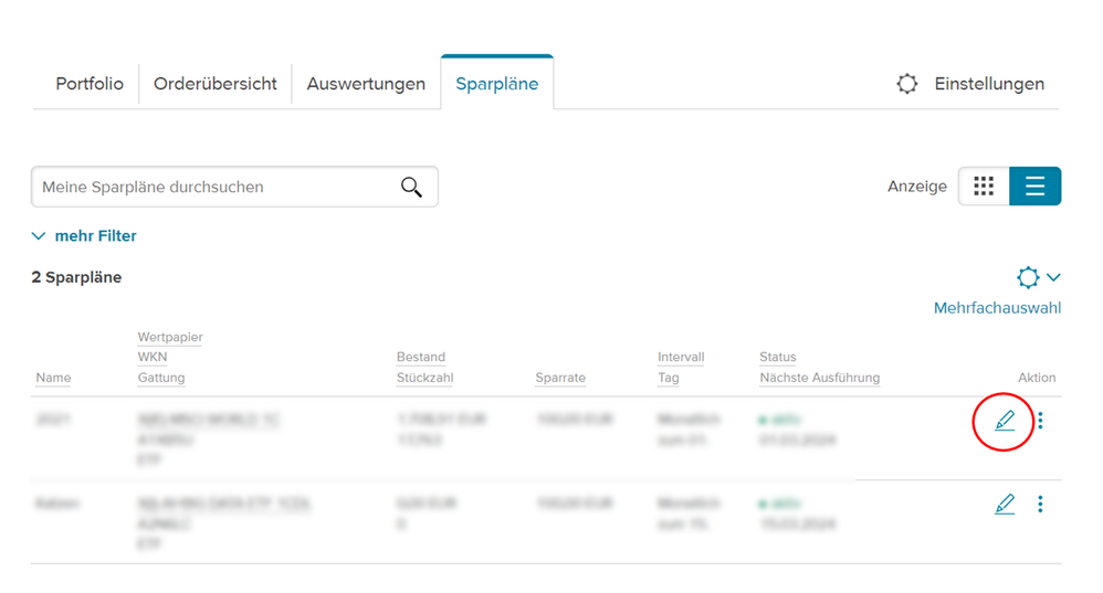 Screenshot aus dem eingeloggten Bereich der Consorsbank