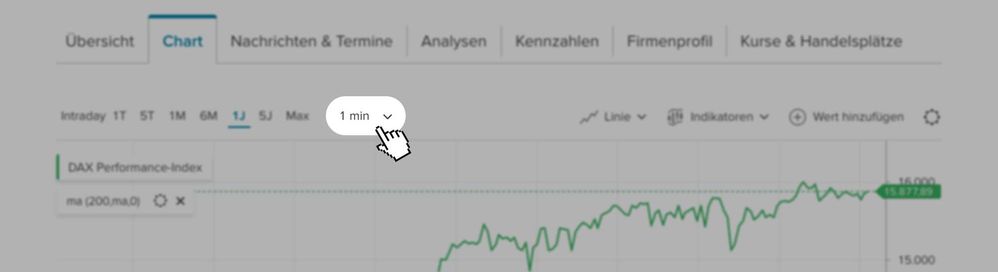 Screenshot der Anzeigeoption für einen Tag