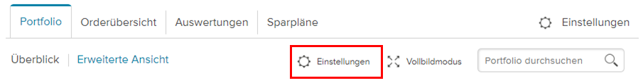 Screenshot der Möglichkeit zur Personalisierung in den Einstellungen