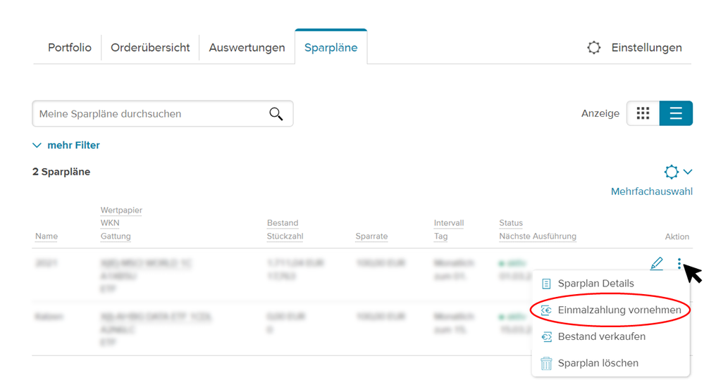 Screenshot auf dem eingeloggten Bereich der Consorsbank