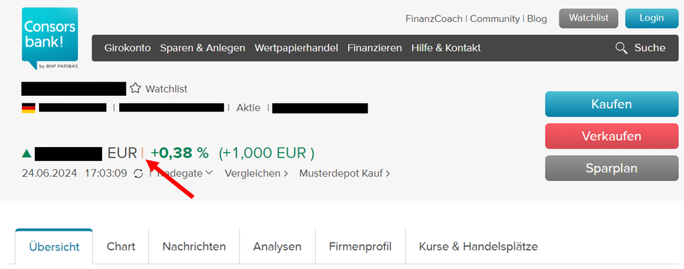 Screenshot zur Verdeutlichung, wie Sie einen Realtime-Kurs erkennen