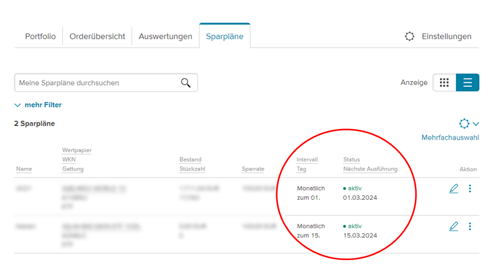 Screenshot aus dem eingeloggten Bereich der Consorsbank