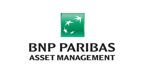 Grünes Logo BNP Paribas Asset Management mit schwarzem Schriftzug