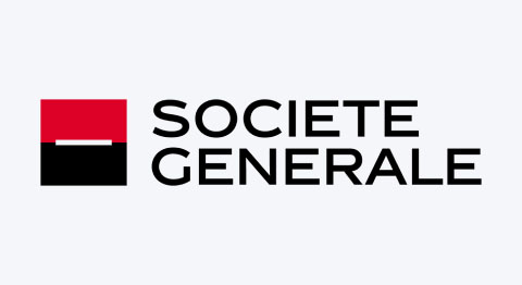 Logo Société Générale schwarzer Schriftzug auf hellgrauem Hintergrund