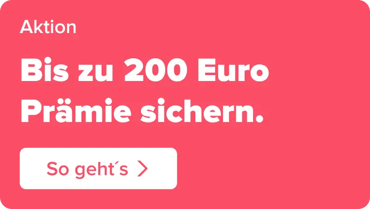 Störer in korall mit weißer Schrift