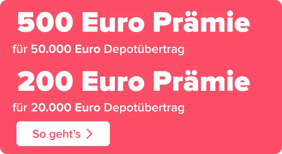 Störer in korall mit weißer Schrift 200 Euro Prämie