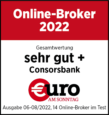 Testsiegel Online-Broker 2022 Euro am Sonntag