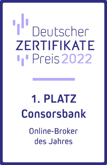Auszeichnung 1. Platz Online-Broker 