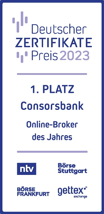 Auszeichnung 1. Platz Online-Broker des Jahres