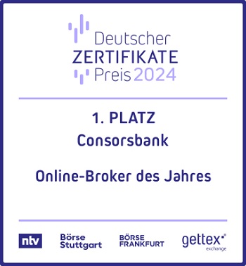 Auszeichnung 1. Platz Online-Broker des Jahres