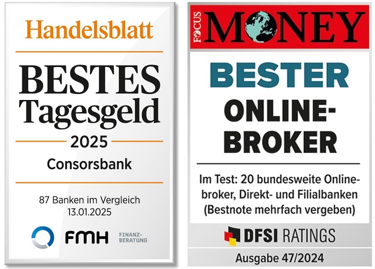 Doppelsiegel Bestes Tagesgeld und Bester Online-Broker