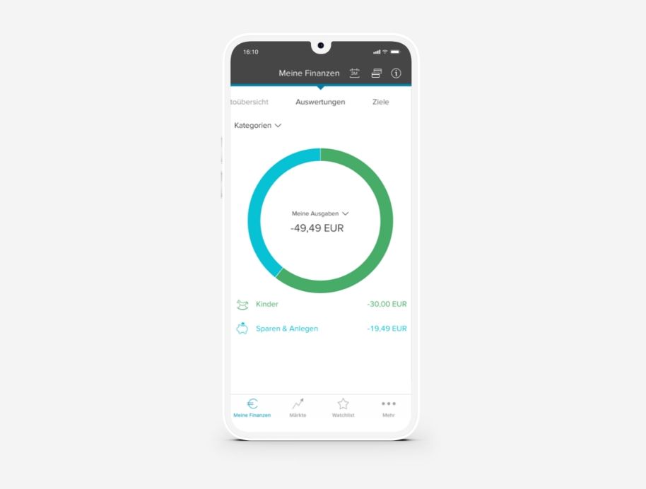 Finanzplaner auf dem Smartphone