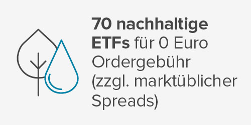 70 nachhaltige ETFs für 0 Euro zzgl. marktüblicher Spreads