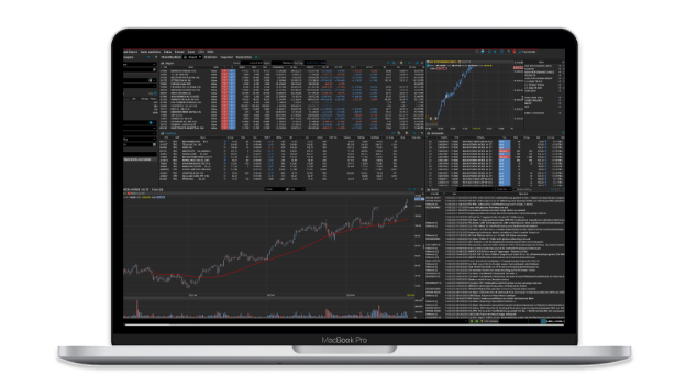 ActiveTrader Oberfläche auf Laptop