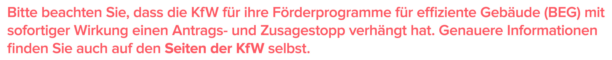 Antragsstopp KFW