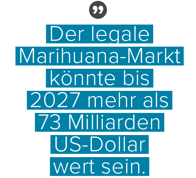 Der legale Marihuana-Markt könnte bis 2027 mehr als 73 Milliarden US-Dollar wert sein.