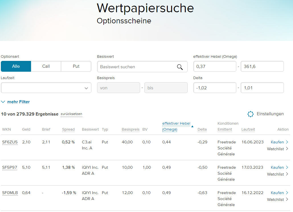 Optionsscheinrechner