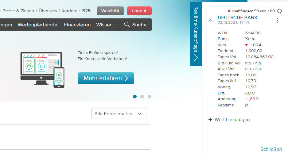 Realtime-Kursabfrage