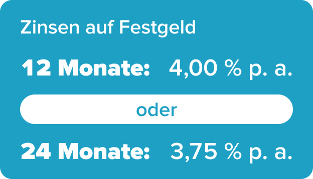 Störer Zinsen für 1 Jahr und 2 Jahre